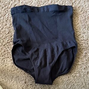 High-Waisted Black Shapewear with silicone non slip on waist